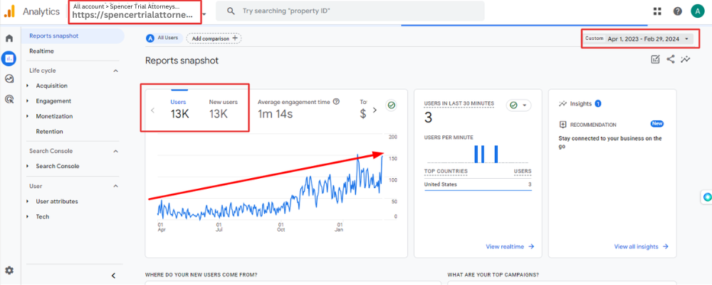 Spencer Trial Attorneys - Local SEO Result